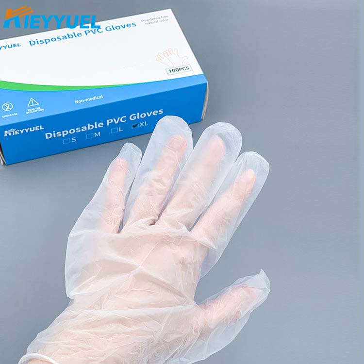 Luvas de PVC descartáveis