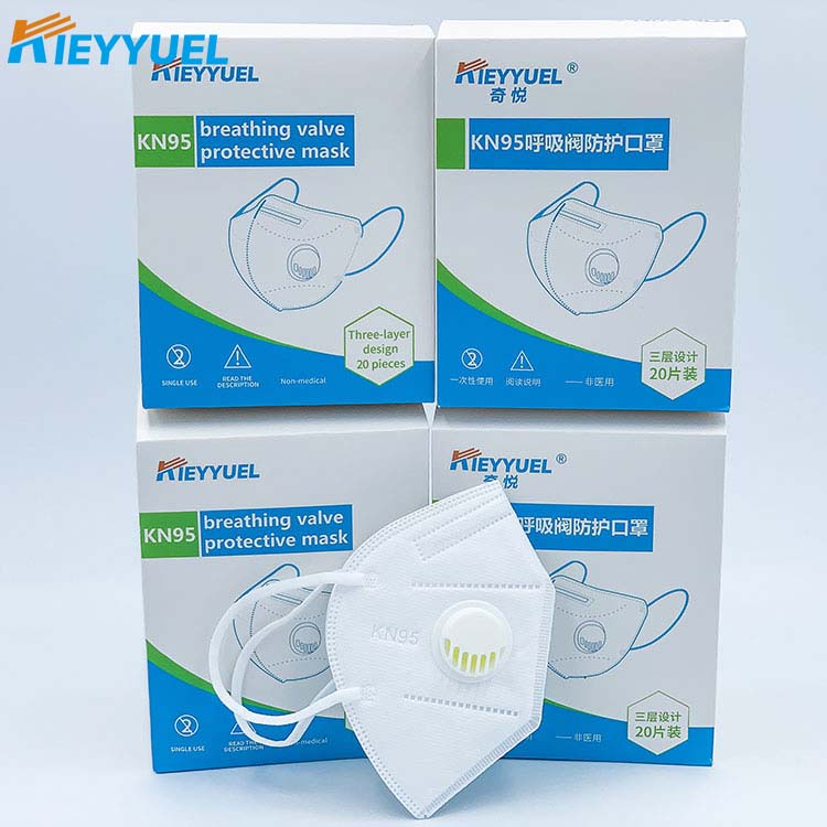 Máscara de proteção de válvula respiratória KN95