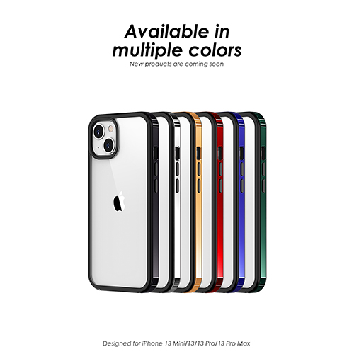 Borda de metal brilhante com telefone TPU